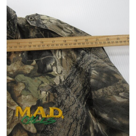 VINTAGE Mossy Oak Shirt XL Treestand Camo Hunting MAD Calls Military - Picture 6 of 15